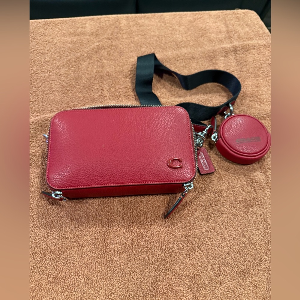 Authentic small crossbody with detachable strap and small change purse
